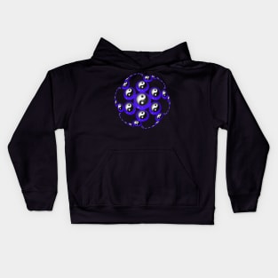 Yin Yang Design - Purple Color with a Ball Effect Kids Hoodie